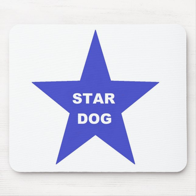 Mousepad Star Dog on Blue Star (Front)