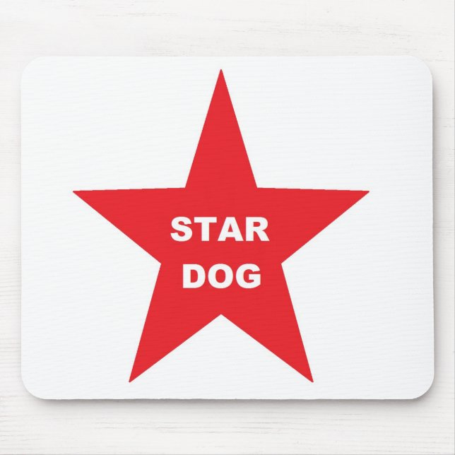 Mousepad Star Dog on Red Star (Front)