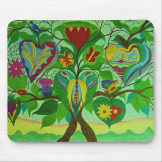 MOUSEPAD, TREE AND HEARTS MOUSE PAD