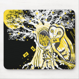 Mousepad – Urban Tree Owl & Wealth Surreal Pop-Art