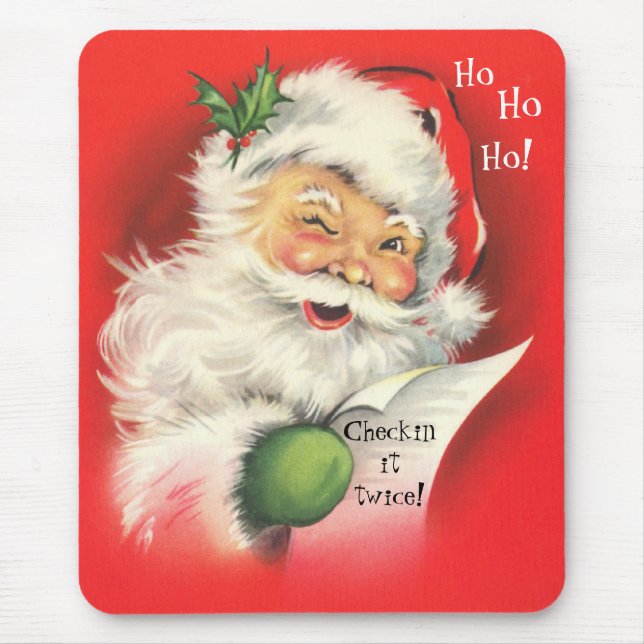 Mousepad, Vintage Christmas Santa Claus Mouse Pad (Front)