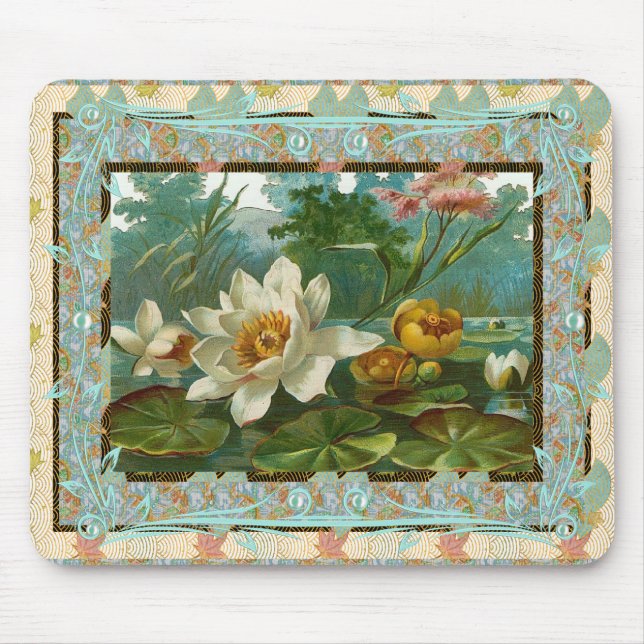 Mousepad Vintage Floral Flowers (Front)