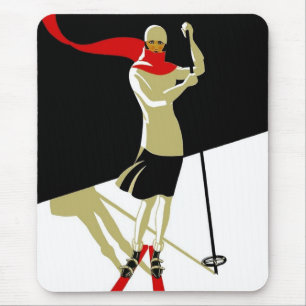 Mousepad Vintage Saint Croix Skiing Travel Posters