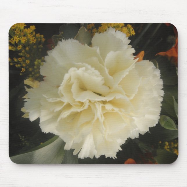 Mousepad White Carnation Beauty (Front)