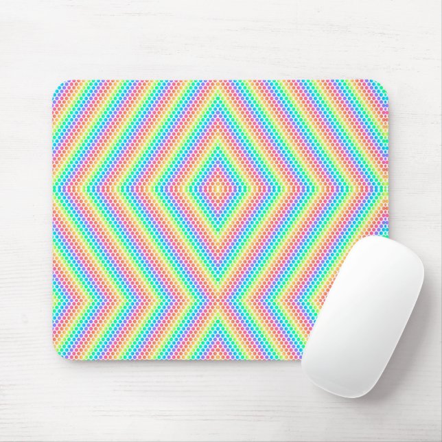 Mousepad with a colorful, psychedelic design  (With Mouse)