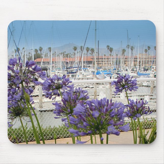 Mousepad with Blue Agapanthus Flowers (Front)