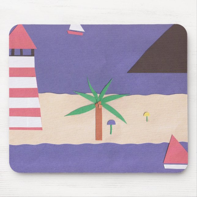 Mousepad with Blue Caribbean Design (Front)