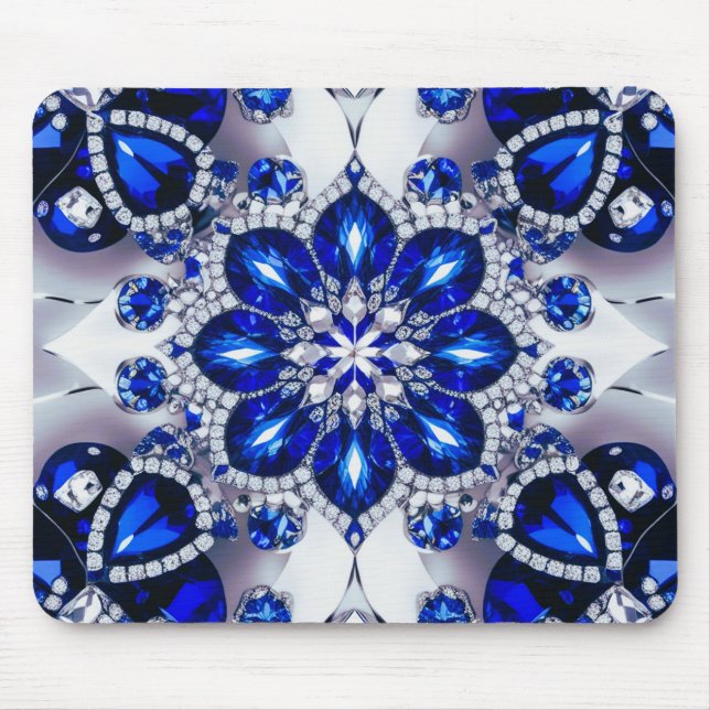 Mousepad with Blue White Colors Design (Front)