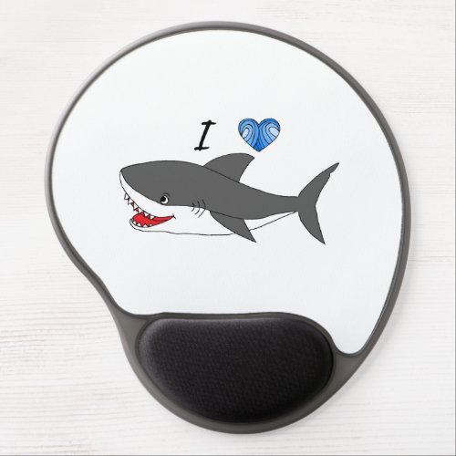 Mousepad with cute I love sharks design