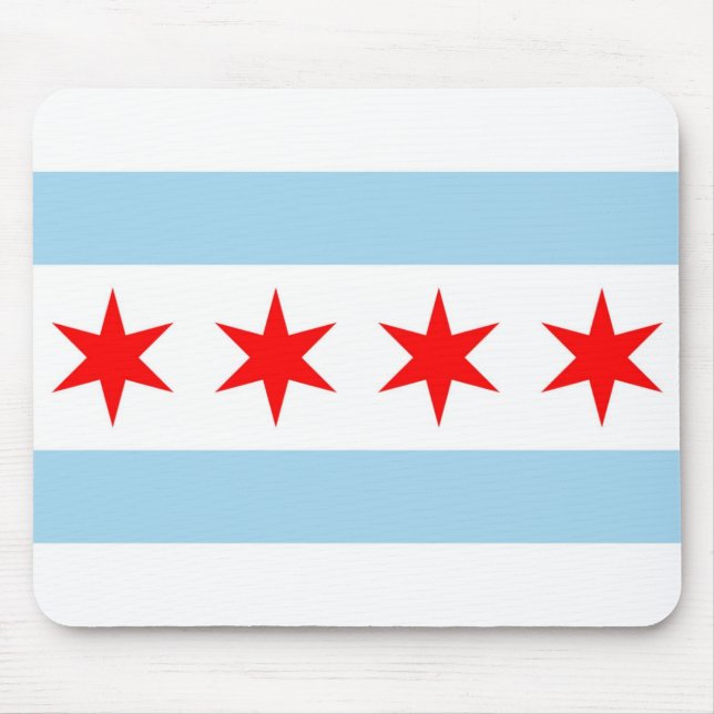 Mousepad with Flag of Chicago - USA (Front)