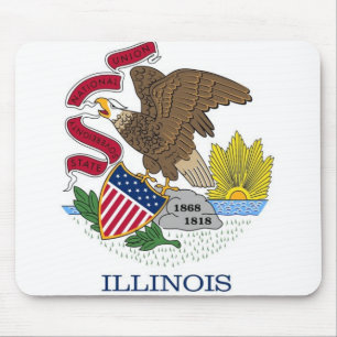 Mousepad with Flag of Illinois State - USA