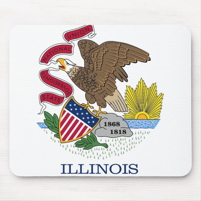 Mousepad with Flag of Illinois State - USA (Front)