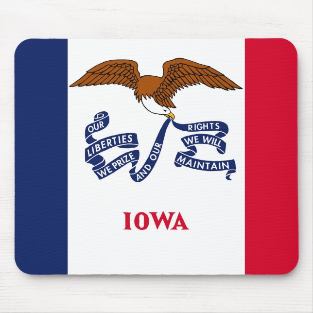 Mousepad with Flag of Iowa State - USA (Front)