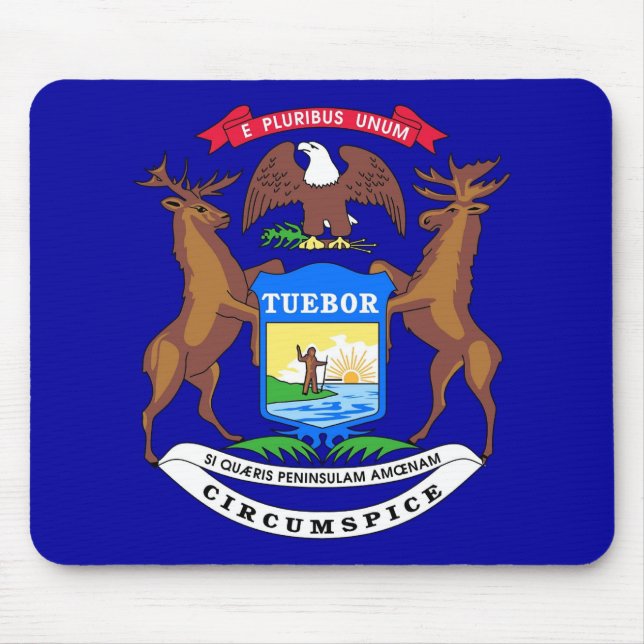 Mousepad with Flag of Michigan State - USA (Front)