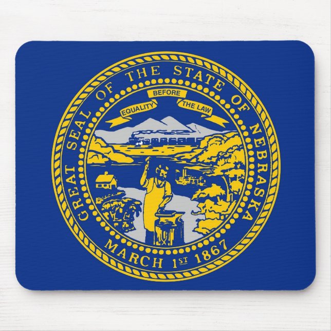 Mousepad with Flag of Nebraska State - USA (Front)