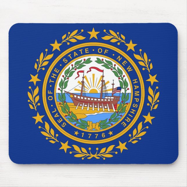 Mousepad with Flag of  New Hampshire State - USA (Front)