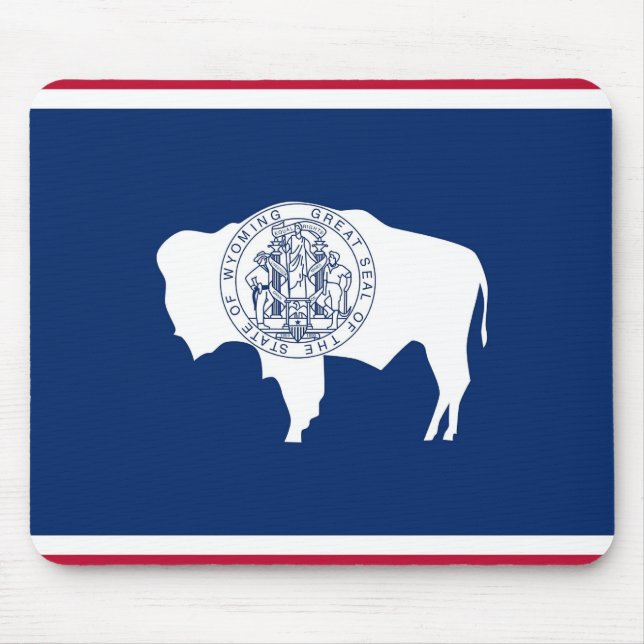 Mousepad with Flag of Wyoming State - USA (Front)