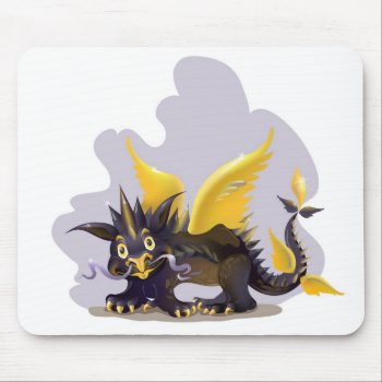 Mousepad With Funny Black Dragon Picture by Taniastore at Zazzle