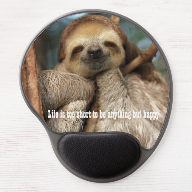 Mousepad with happy sloth (Front)