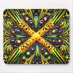 Mousepad with Jamaican Colors Design