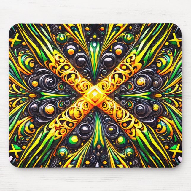 Mousepad with Jamaican Colors Design (Front)