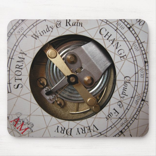 Mousepad with Nautical Weather Gauge Design (Front)