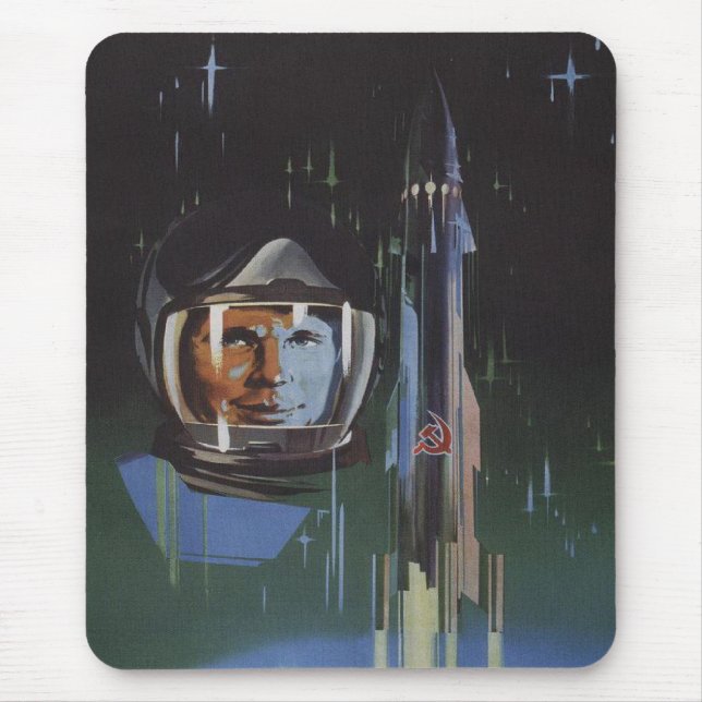 Mousepad with Retro USSR Space Program Propaganda (Front)