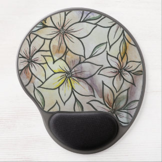Mousepad with watercolor and black flowers