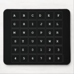 ABC|DEF
 GHIJKL
 M|N|OPQR
 STUVWX
 YZ0123
 456789  Mousepads