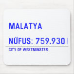 MALATYA  NÜFUS: 759.930  Mousepads