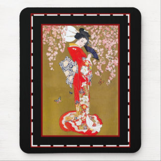 Mousepads Art Japanese Geisha Lady Vintage Poster