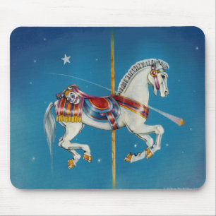 Mousepads - Red, White & Blue Carousel Horse