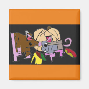 Mouses and pumpkin  magnet