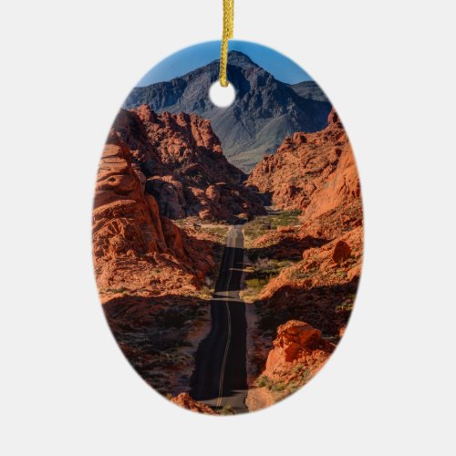 Mouses Tank Road _ Valley Of Fire _ Nevada Ceramic Ornament