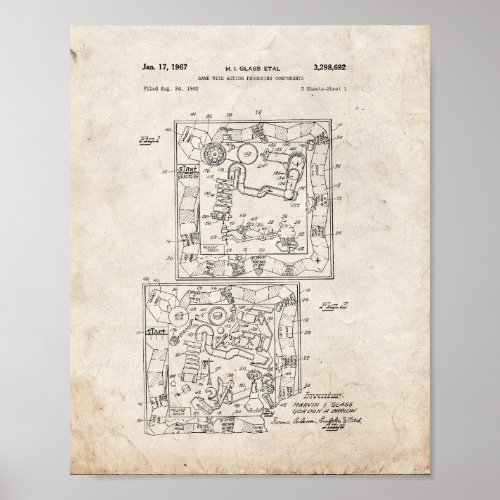 Mousetrap Board Game Patent _ Old Look Poster