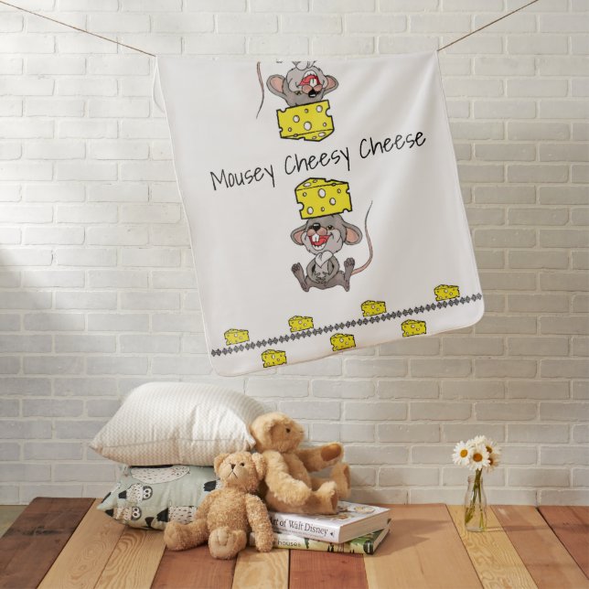 Mousey Cheesy Cheese Baby Blanket (In Situ)