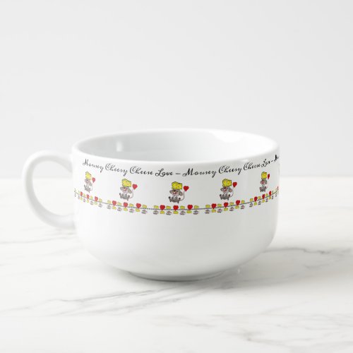 Mousey Cheesy Cheese Love  Red Hearts Soup Mug
