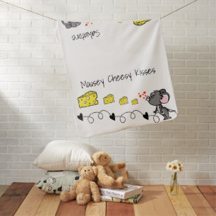 Mousey Cheesy Kisses Baby Blanket