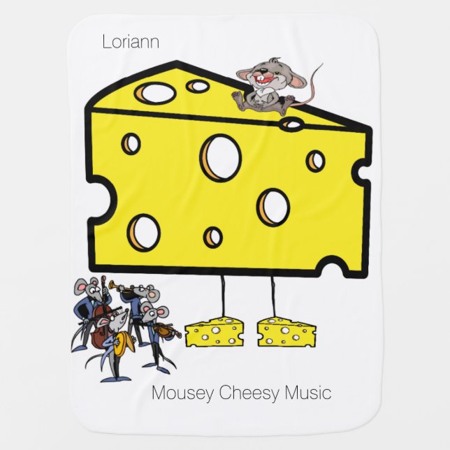Mousey Cheesy Music  Baby Blanket (Front)