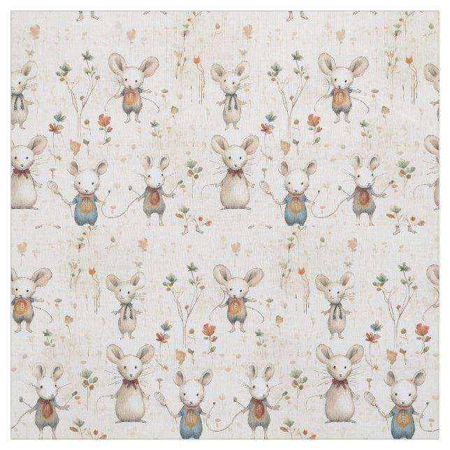Mousey Whimsy: Whimsy Mice Fabric (Swatch)