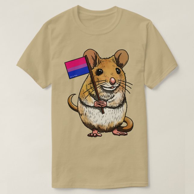 Mousie with Bi Flag T-Shirt (Design Front)