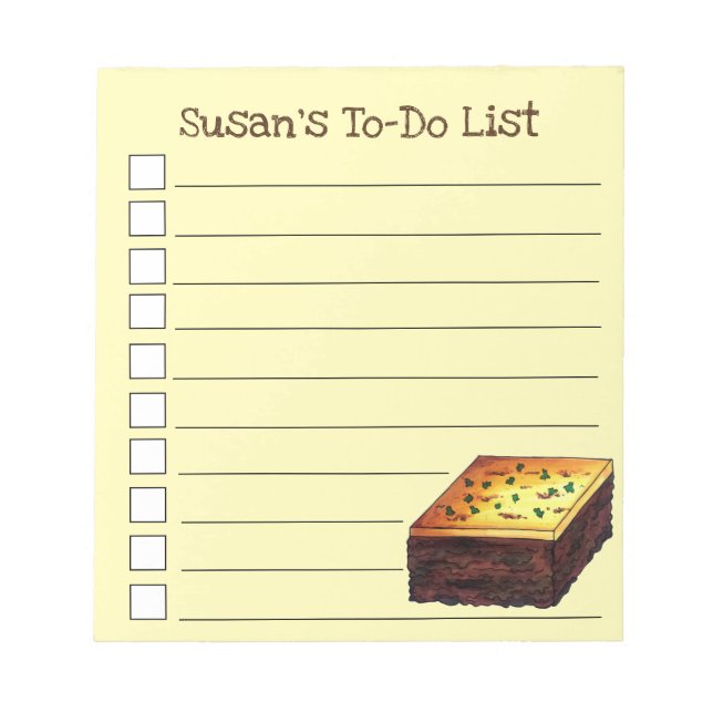 Moussaka Greek Mediterranean Food Eggplant Potato Notepad (Front)