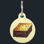 Moussaka Greek Mediterranean Food Eggplant Potato Pet ID Tag<br><div class="desc">Design features an original illustration of a slice of traditional moussaka, a dish consisting of layered eggplant, potato, and ground meat. Variations on moussaka are popular in Greece, Turkey, the Balkans, and the Middle East. This design is also available on other products. Lots of additional food prints are also available...</div>
