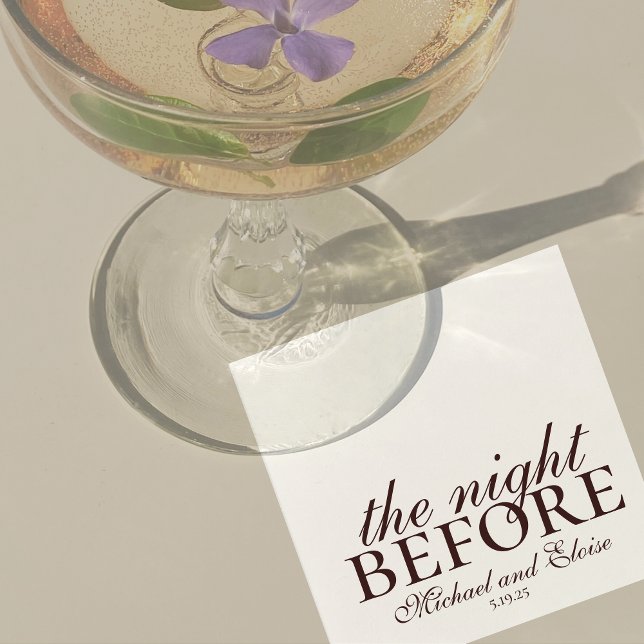 Mousse Brown The Night Before Wedding Rehearsal Napkins (Modern Elegant Mousse Brown Wedding Suite Theme with options to personalize for your special day.)