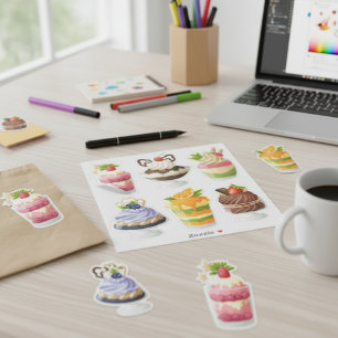 "Mousse Desserts" Assorted Vinyl Sticker Sheet