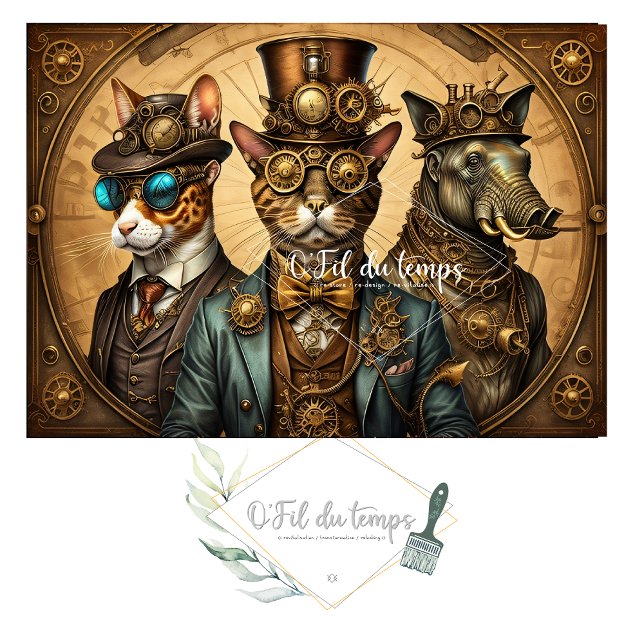 Mousseline Animal trio Steampunk Hat Tissue paper (Creator Uploaded)