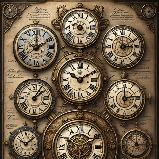 Mousseline Clocks and map Tissue paper Decoupage (Creator Uploaded)