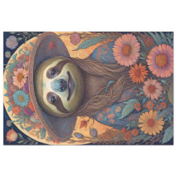 Mousseline Cute Sloth &amp; Flower Hat v1 Tissue paper