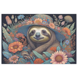 Mousseline Cute Sloth &amp; Flower Hat v4 Tissue paper