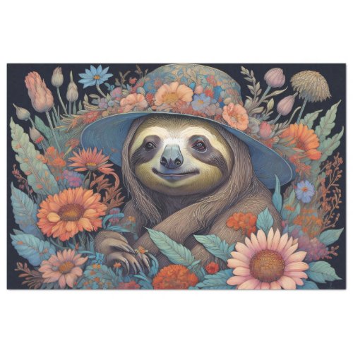 Mousseline Cute Sloth  Flower Hat v4 Tissue paper